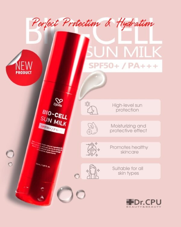 Djolis Bio-Cell Sun Milk SPF 50+ PA+++ | Anti-Aging Hydrating Sunscreen (50ml)