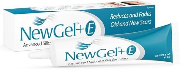 NewGel+E Advanced Silicone Scar Gel | Medical-Grade Formula with Vitamin E | Reduces Appearance of Surgical, Acne, Burn, C-Section, and Injury Scars | Softens, Flattens & Fades Old & New Scars | Fast-Drying, Non-Sticky