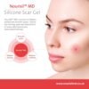 Nourisil MD is a medical-grade silicone scar gel that softens, flattens, and reduces the appearance of new and old scars, including surgical, acne, burn, and injury marks.