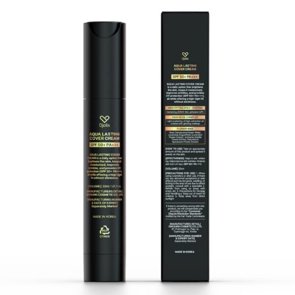 DJOLIS Aqua Lasting Cover Cream delivers hydrating, long-lasting coverage with a smooth, breathable finish for flawless-looking skin.
