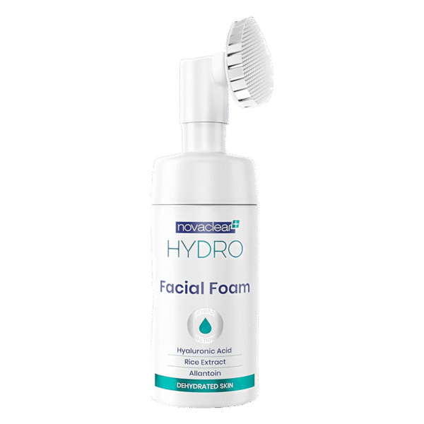 Novaclear Hydro Facial Foam – Hydrating Cleanser with Hyaluronic Acid & Silicone Brush