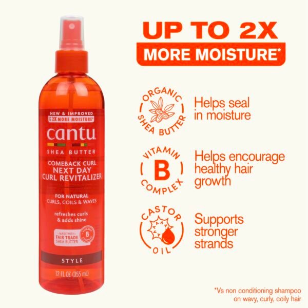 Cantu Comeback Curl Next Day Curl Revitalizer, 12 Fluid Ounce 355 ml