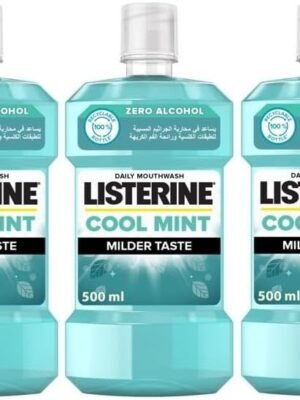 5113d31EJuL._AC_ Listerine Cool Mint Milder Taste Mouthwash, Pack of 3x500ml, Clinically Proven Ingredients for Fresh Breath and Oral Hygiene, Backed by Scientific Research
