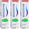 Sensodyne Sensitivity Toothpaste for Sensitive Teeth, Fresh Mint, 100 ml / 3.4 Fl.Oz Ea. - 3 Packs