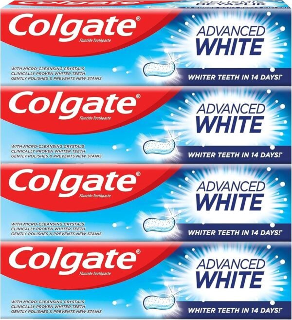 Colgate Toothpaste Advanced White, Whitening Toothpaste, 4x100 ml, 4 Pack