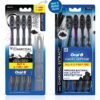 Oral-B Cavity Defense Deep Clean + Whitening Toothbrush with Charcoal Extract Bristles, Tongue Cleaner and Hygienic Head Caps, MEDIUM, Pack of 4.