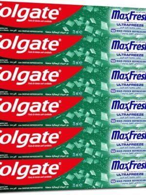 91y6jnO4HoL._AC_SL1500_ Colgate Toothpaste Max Fresh Clean Mint, Green Gel Toothpaste, With Cooling Crystals, 6x75 ml, 6 Pack