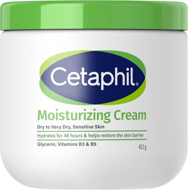 Cetaphil Moisturizing Cream | Face & Body | Men & Women | Normal to Dry to Very Dry Sensitive Skin | Non-Comedogenic | Vit B5, Niacinamid & Panthenol | Unscented | 453g | Dermatologist recommended